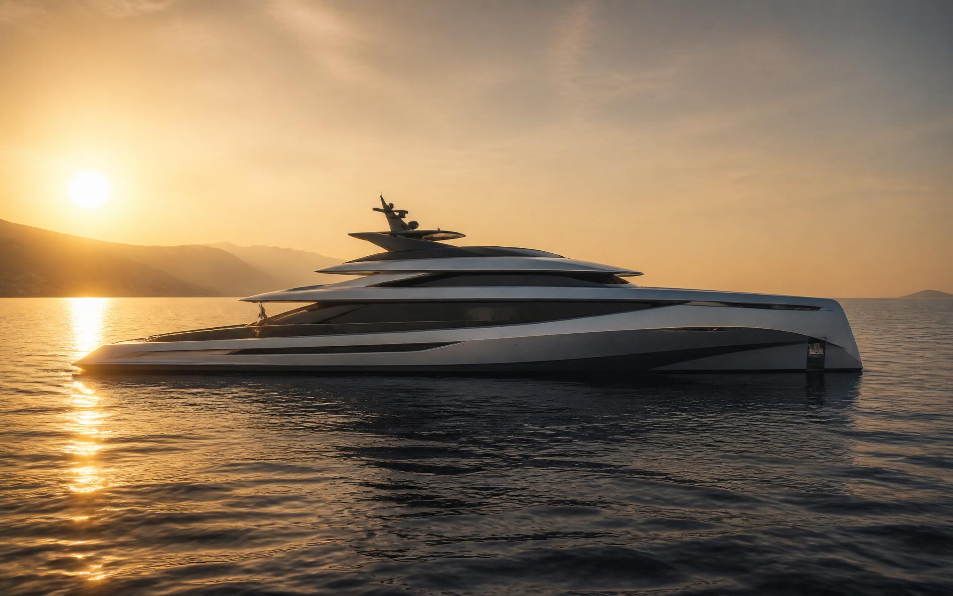Sculptural yacht form at sea — Kumru Bekret